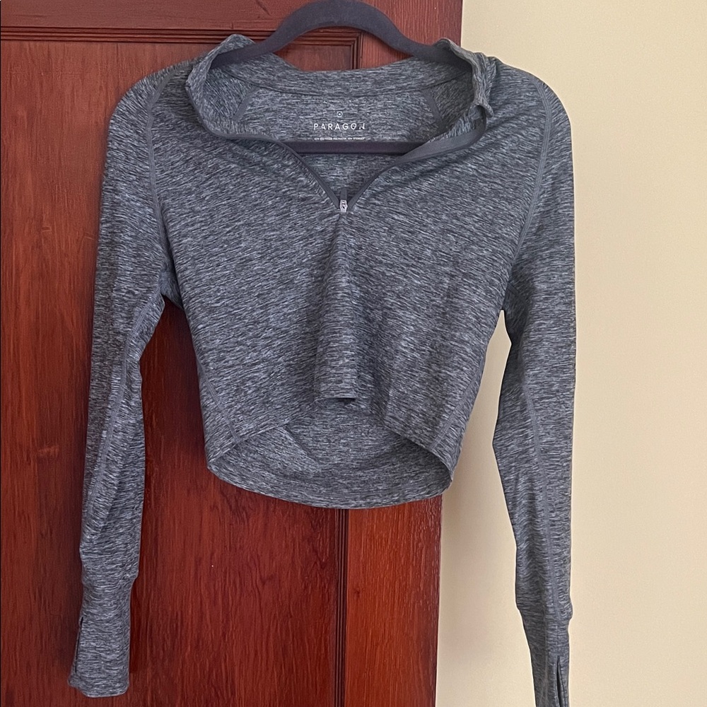 Paragon Fitwear Heather Gray Long Sleeve Crop Top